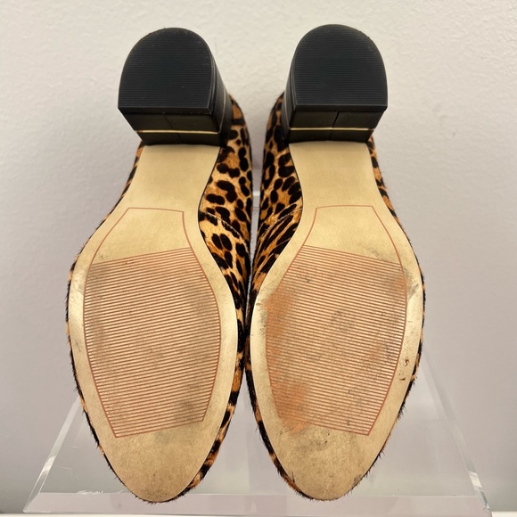 AUBREY LYNN AMANDA LEOPARD PRINT CALF HAIR FUR CHUNKY DRESS HEELS PUMPS Size 6 - Picture 6 of 12